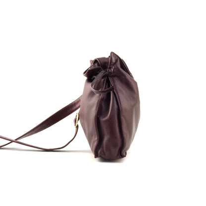 LOEWE anagram drawstring leather shoulder bag flamenco Bordeaux vintage old eptbja