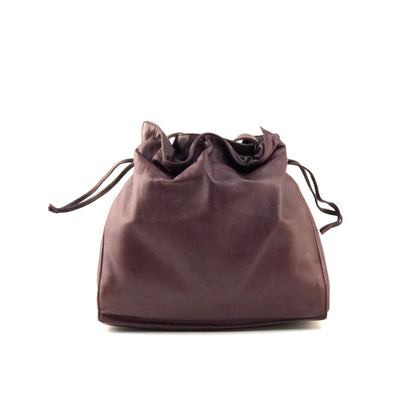 LOEWE anagram drawstring leather shoulder bag flamenco Bordeaux vintage old eptbja