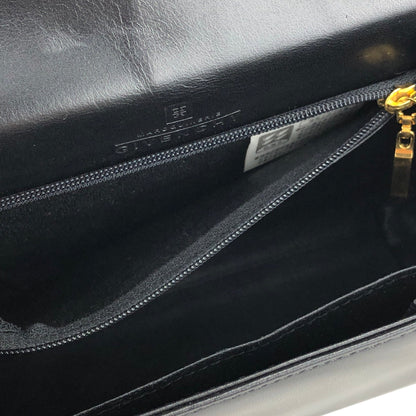 GIVENCHY Logo Flap Handbag Black Vintage Old d3htvy