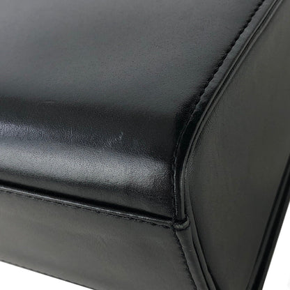 GIVENCHY Logo Flap Handbag Black Vintage Old d3htvy