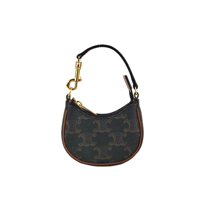 CELINE Triomphe AVA PVC Leather Micro Mini Coin Case Black Celine 3n7efx