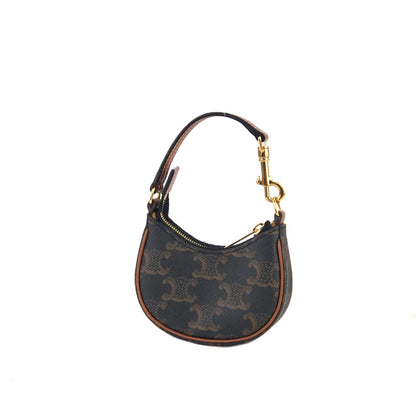 CELINE Triomphe AVA PVC Leather Micro Mini Coin Case Black Celine 3n7efx