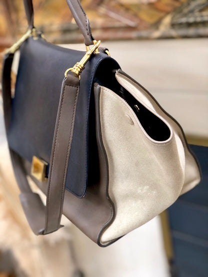 CELINE 2WAY 皮革肩背包 黑卡其色 黑色 舊款 Celine ukbr8v