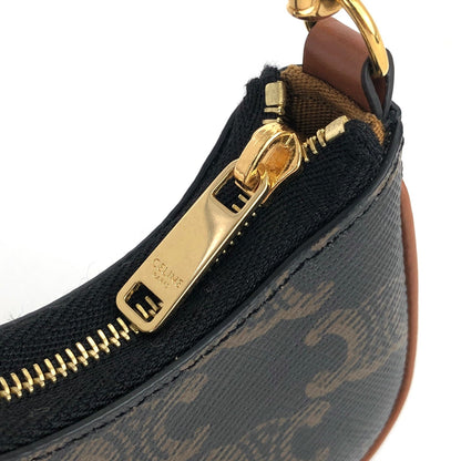 CELINE Triomphe AVA PVC Leather Micro Mini Coin Case Black Celine 3n7efx