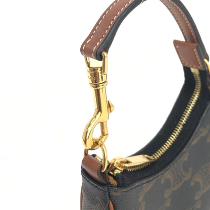 CELINE Triomphe AVA PVC Leather Micro Mini Coin Case Black Celine 3n7efx