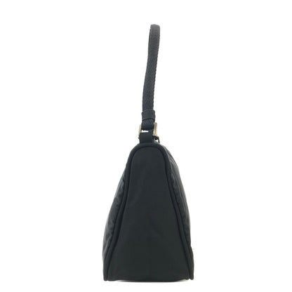 PRADA Triangle logo Nylon Small Handbag Black Vintage zxc8ev