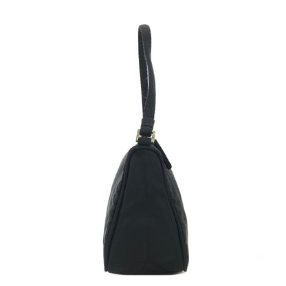 PRADA Triangle logo Nylon Small Handbag Black Vintage zxc8ev