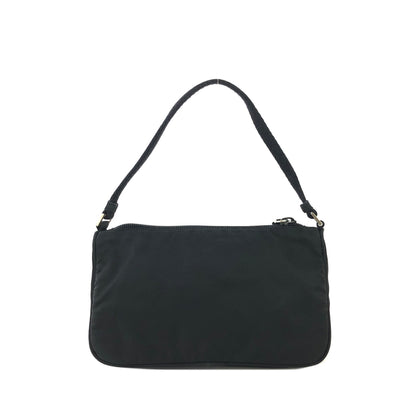 PRADA Triangle logo Nylon Small Handbag Black Vintage zxc8ev