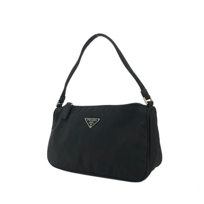 PRADA Triangle logo Nylon Small Handbag Black Vintage zxc8ev