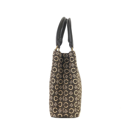 CELINE C Macadam 提花手提包棕色復古舊款 Celine tpdk5w
