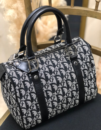 Christian Dior Trotter Jacquard Mini Bostonbag Handbag Black Vintage Old turmxz