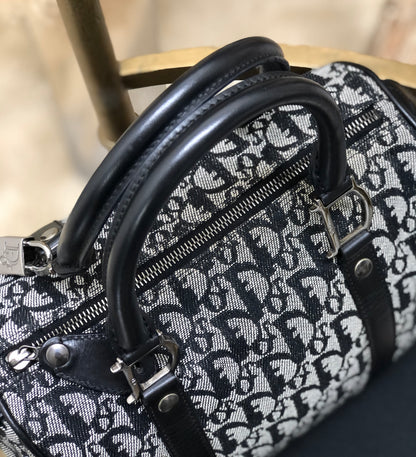 Christian Dior Trotter Jacquard Mini Bostonbag Handbag Black Vintage Old turmxz
