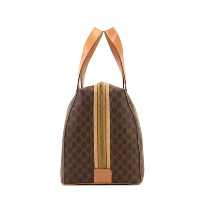 CELINE Macadam Logo Mini Boston bag Handbag Brown Vintage Old CELINE 2vkgdz