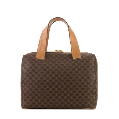 CELINE Macadam Logo Mini Boston bag Handbag Brown Vintage Old CELINE 2vkgdz