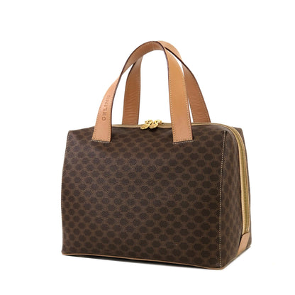 CELINE Macadam Logo Mini Boston bag Handbag Brown Vintage Old CELINE 2vkgdz