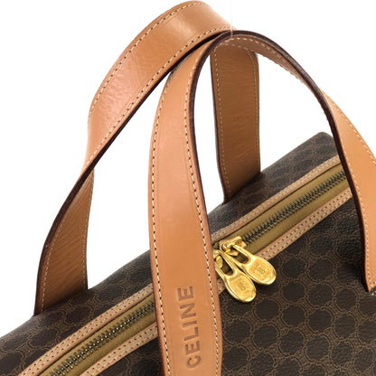 CELINE Macadam Logo Mini Boston bag Handbag Brown Vintage Old CELINE 2vkgdz