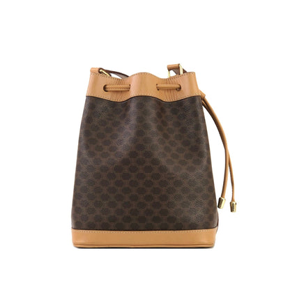 CELINE Macadam Drawstring Shoulderbag Brown Vintage Old CELINE vzg8ta