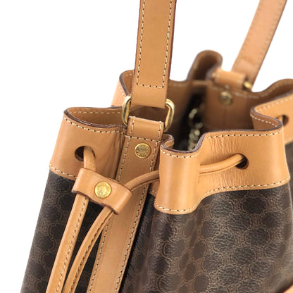 CELINE Macadam Drawstring Shoulderbag Brown Vintage Old CELINE vzg8ta