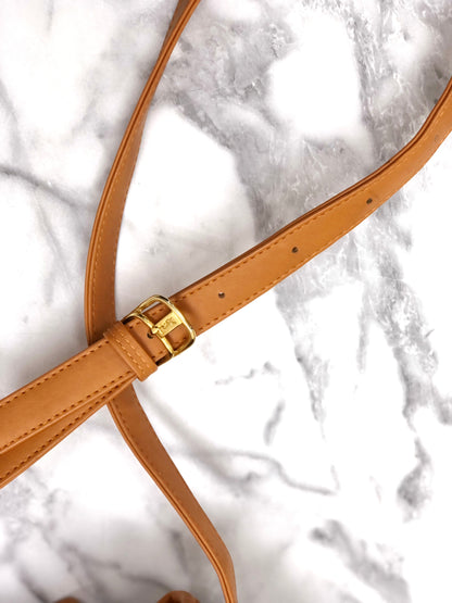 Yves Saint Laurent Triangle logo Drawstring Shoulderbag Black Vintage Old YSL xsyy46