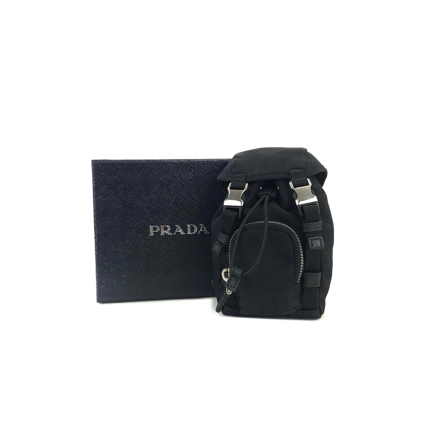 PRADA Triangle logo Backpack type Nylon Keycase Pouch Black 2TT061 Vintage Old gzdwfw