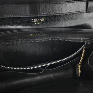 CELINE Horse carriage Crossbody Shoulderbag Black Vintage Old CELINE ghi5sj
