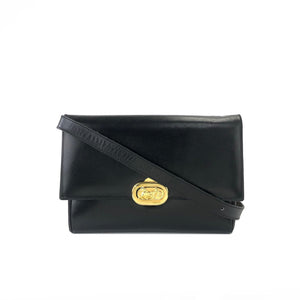 CELINE Horse carriage Crossbody Shoulderbag Black Vintage Old CELINE ghi5sj
