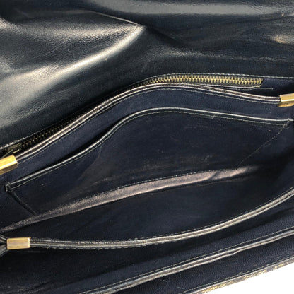 CELINE C Macadam Horse carriage Jacquard Chain Shoulder bag Navy Vintage Old CELINE zhrv7p