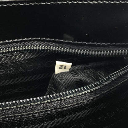 PRADA Turn lock Glass leather Handbag Black Vintage Old ppsrdt