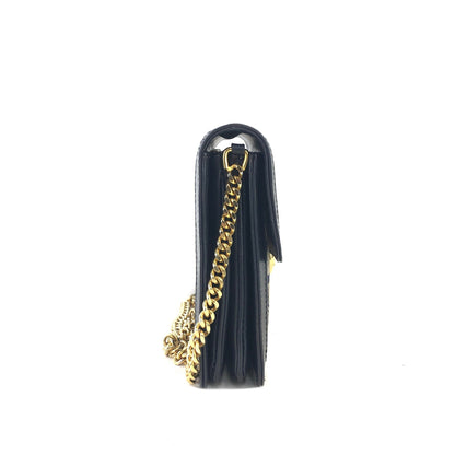 CELINE C Macadam Horse carriage Jacquard Chain Shoulder bag Navy Vintage Old CELINE zhrv7p