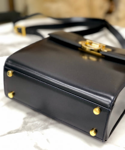 Salvatore Ferragamo Gancini 斜背包 海軍藍 復古 舊款 bpbx8e