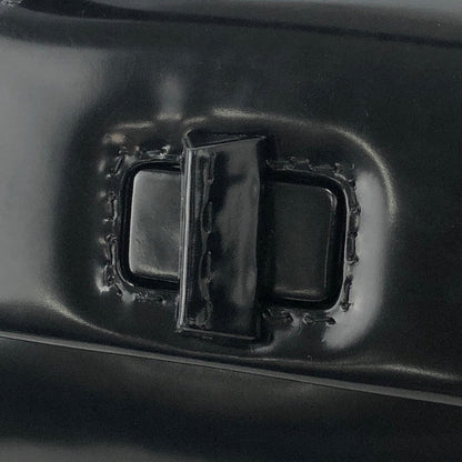 PRADA Turn lock Glass leather Handbag Black Vintage Old ppsrdt