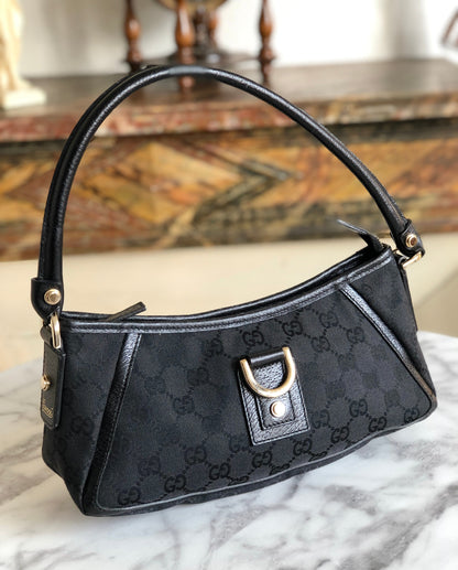 GUCCI GG canvas Horsebit Hobo bag Handbag Black Vintage Old Gucci tfaubm