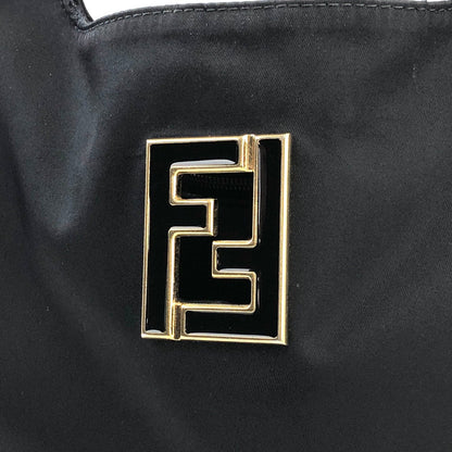 FENDI FF logo Nylon Shoulder bag Black Vintage Old wmenwa