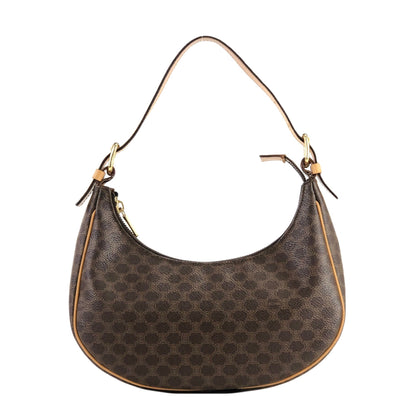 CELINE Macadam Hobo Handbag Brown Vintage Old CELINE 4p6h3b