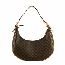 Load image into Gallery viewer, CELINE Macadam Hobo Handbag Brown Vintage Old CELINE 4p6h3b

