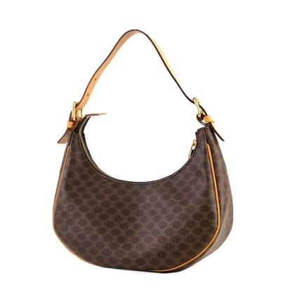 CELINE Macadam Hobo Handbag Brown Vintage Old CELINE 4p6h3b