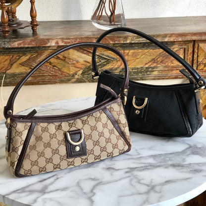 GUCCI GG canvas Horsebit Hobo bag Handbag Black Vintage Old Gucci tfaubm