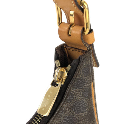 CELINE Macadam Hobo Handbag Brown Vintage Old CELINE 4p6h3b