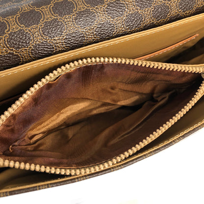 CELINE Macadam Horsebit Shoulder Bag Brown Vintage Old Celine y5xsiz