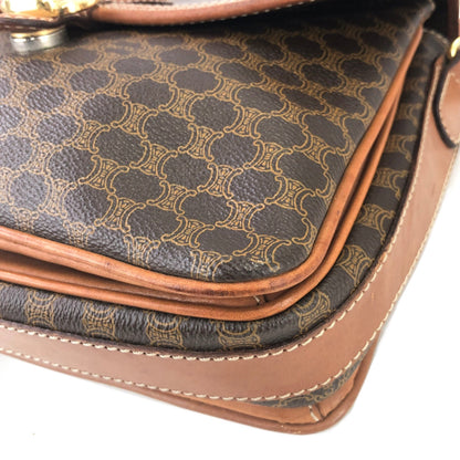 CELINE Macadam Horsebit Shoulder Bag Brown Vintage Old Celine y5xsiz