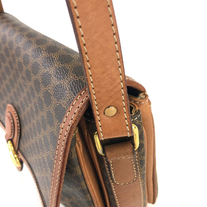 CELINE Macadam Horsebit Shoulder Bag Brown Vintage Old Celine y5xsiz