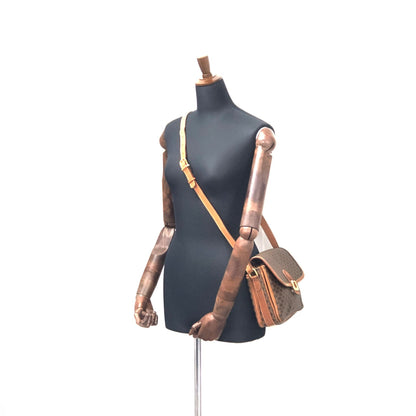 CELINE Macadam Horsebit Shoulder Bag Brown Vintage Old Celine y5xsiz