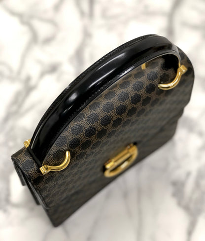 CELINE Macadam Gancini 雙翻蓋手提包 黑色 復古 舊款 CELINE 8vz2n8