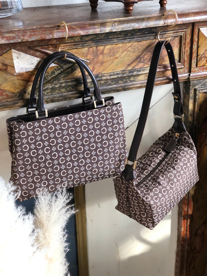 CELINE C Macadam 提花手提包棕色復古舊款 Celine tpdk5w