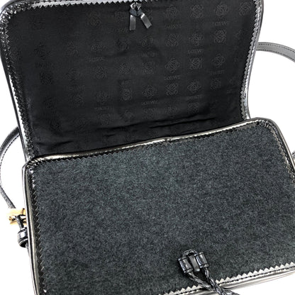 LOEWE Anagram Front Tassel Handbag Shoulder bag Black Vintage Old tbue2p