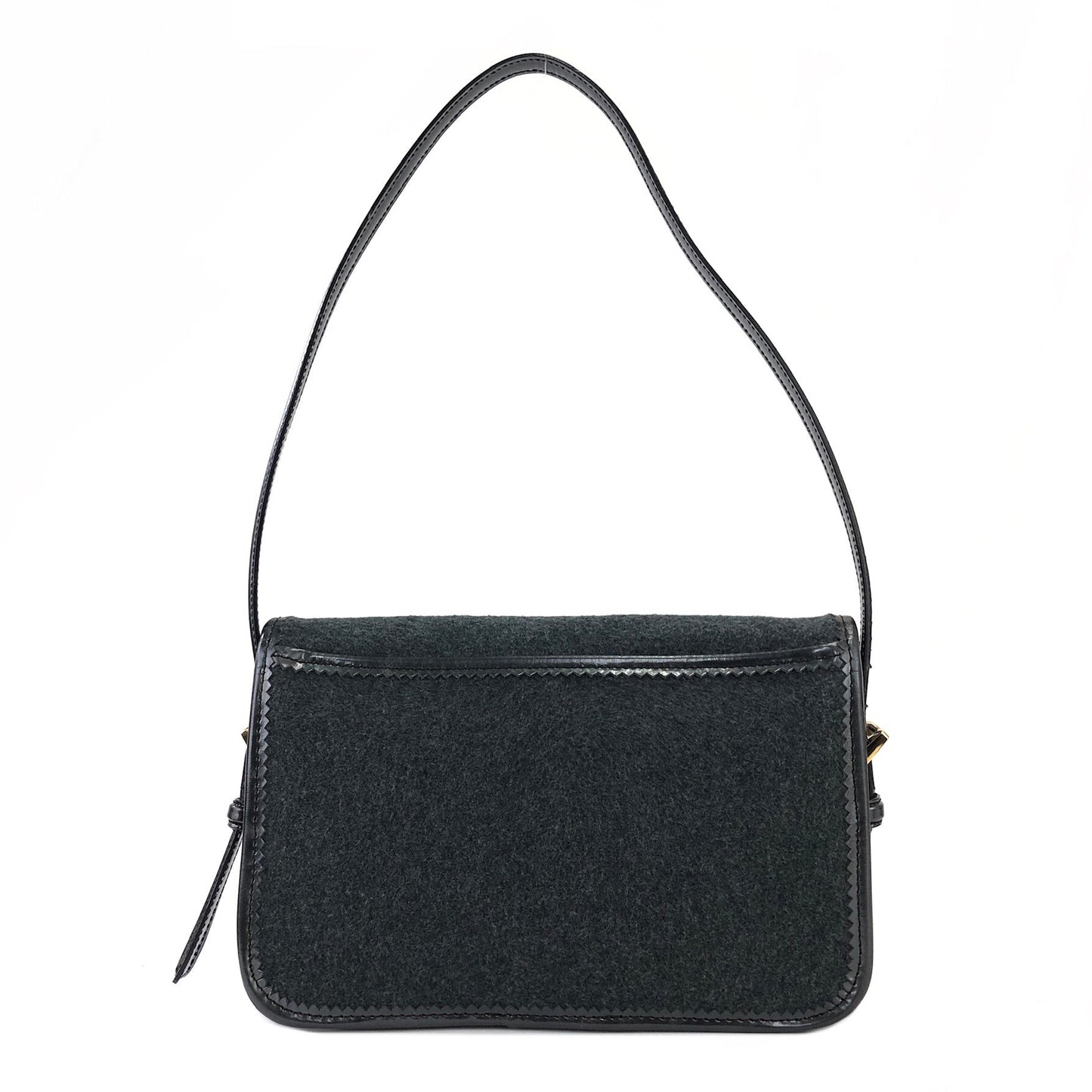 LOEWE Anagram Front Tassel Handbag Shoulder bag Black Vintage Old tbue2p