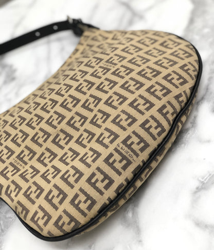 FENDI Zucchino one shoulder handbag beige vintage old yv64ch