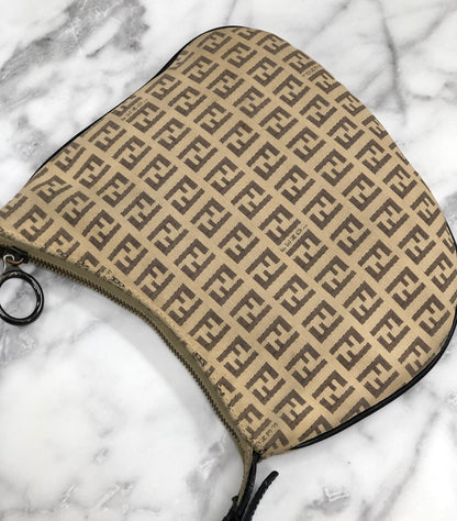 FENDI Zucchino one shoulder handbag beige vintage old yv64ch