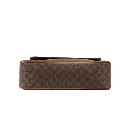 CELINE Macadam 圓形標誌斜背包肩背包棕色復古舊 Celine d438gu