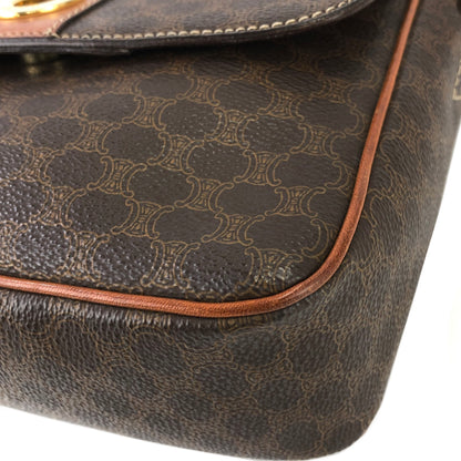 CELINE Macadam 圓形標誌斜背包肩背包棕色復古舊 Celine d438gu